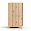 Wooden wardrobe with two doors for storage 80 x 40 x 180cm natural finish
