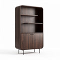Wooden storage cabinet with shelves and double doors 120 x 80 x 200cm