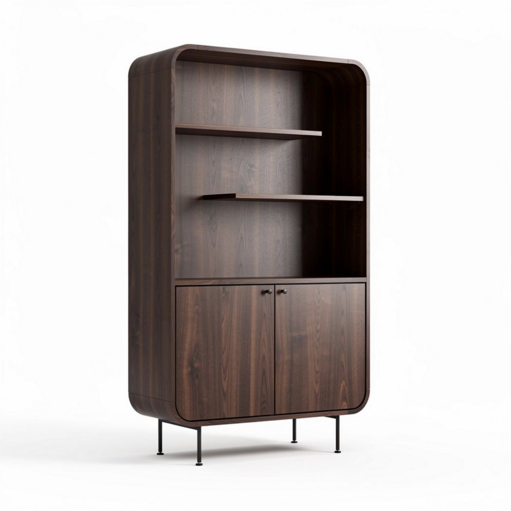Wooden storage cabinet with shelves and double doors 120 x 80 x 200cm