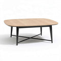 Wooden coffee table with black metal legs in rectangular shape 120 x 80 x 45cm