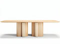 Wooden dining table with rounded edges and ribbed legs 200 x 100 x 75cm