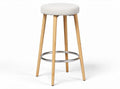 Bar stool with fabric seat and bamboo legs 40 x 40 x 75cm