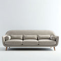 Fabric sofa for living room with wooden legs in light gray 240 x 90 x 80cm