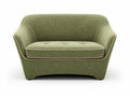 Two-seater sofa with tufted design in green fabric 80 x 110 x 75cm