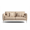 Two-seater fabric sofa with four cushions and metal legs beige color 180 x 90 x 85cm