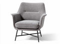 Fabric accent chair with metal legs in gray color 80 x 80 x 85cm