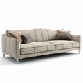 Fabric sofa with accent pillows in neutral color 203 x 100 x 80cm