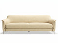 Modern beige fabric sofa with stainless steel legs 200 x 80 x 85cm