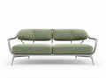 Green fabric sofa with stainless steel frame dimensions 180 x 85 x 75cm