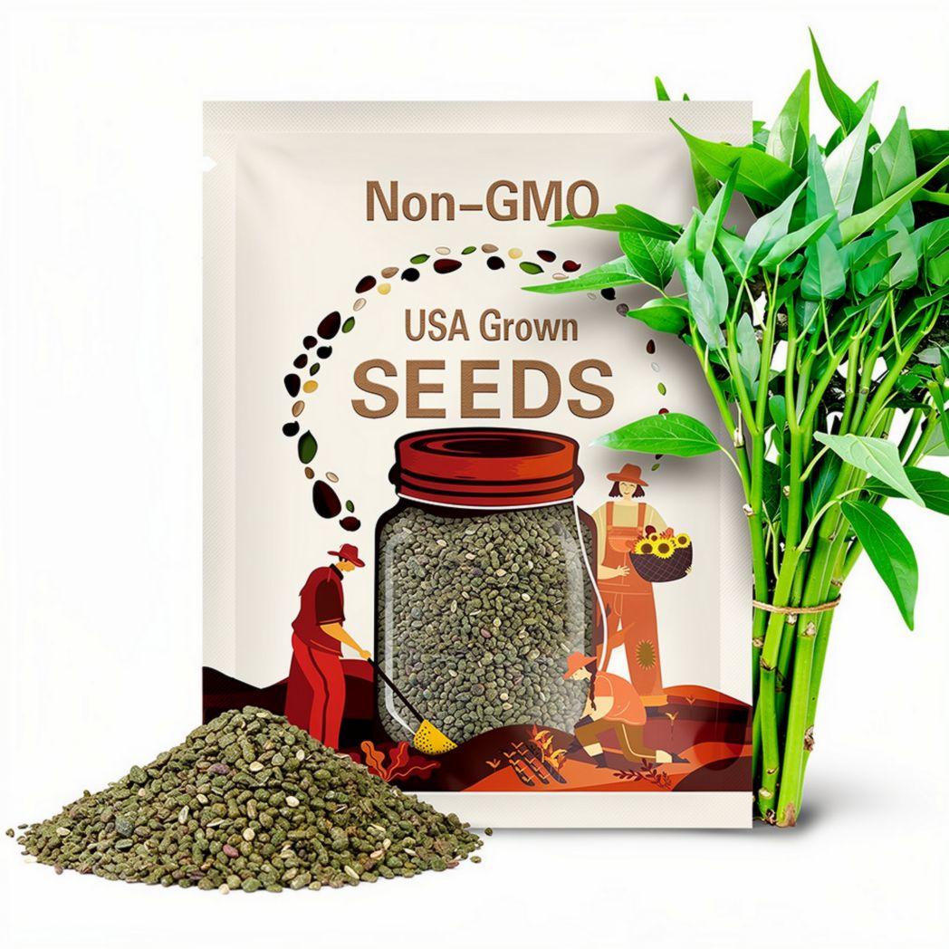 Fast-Growing Water Spinach Seeds - Kong Xin Cai - Cut-and-Come-Again Vegetable! l 速生空心菜种子 - 水上绿/通心菜 - 持续收获的懒人蔬菜 | 100+ seeds